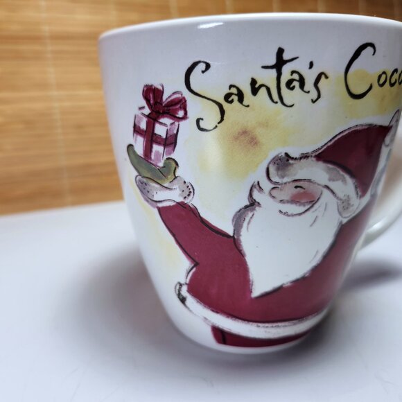 Eddie Bauer Coffee Cup Mug Christmas Large 16 oz Santas Cocoa Ceramic 4.5" Tall - Picture 7 of 9
